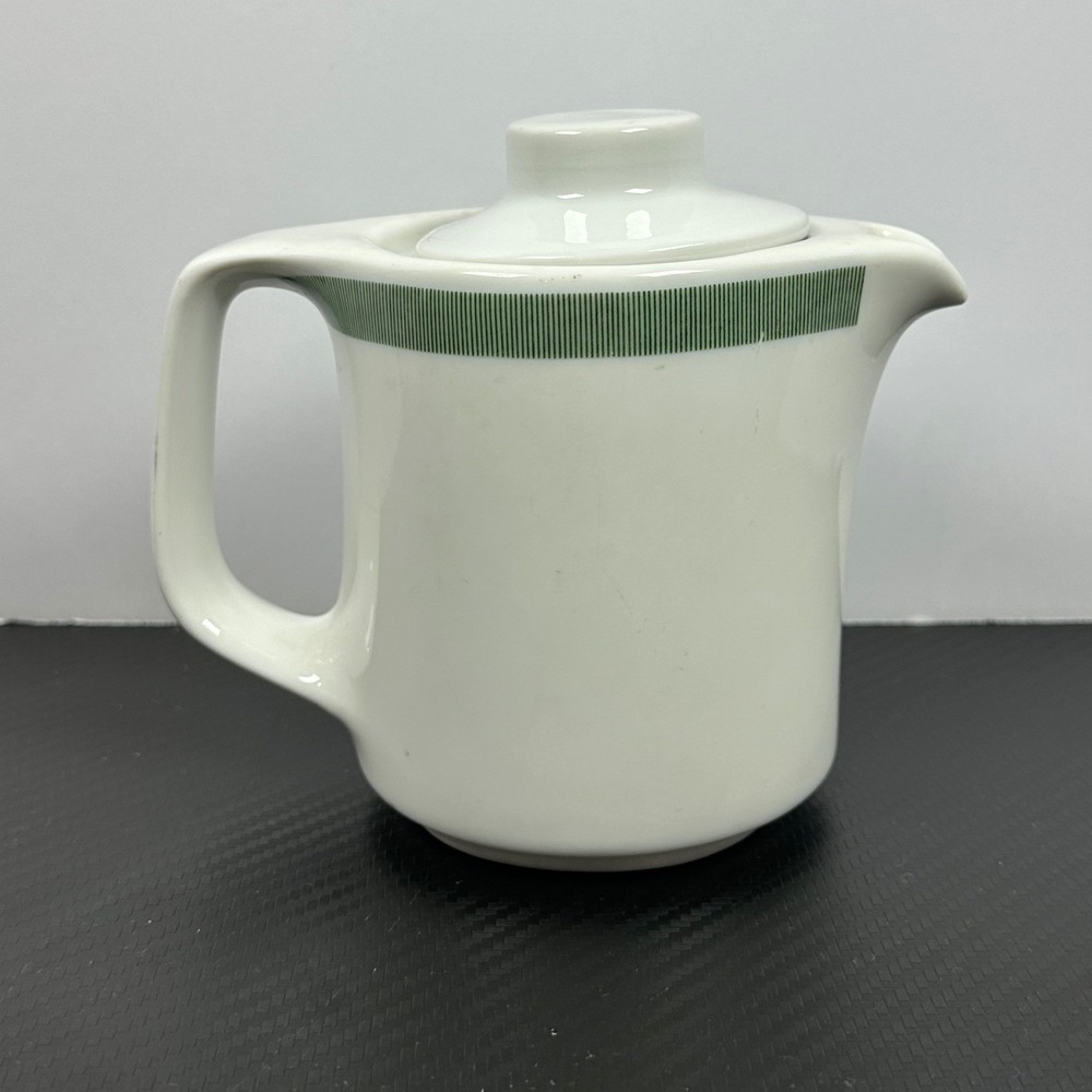 VINTAGE Bauscher‎ Weiden Creamer Pitcher Green Stripe Bavaria Germany Porcelain